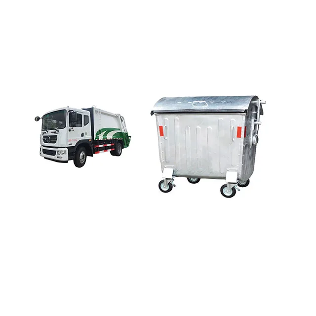 1100L galvanized trash can truck