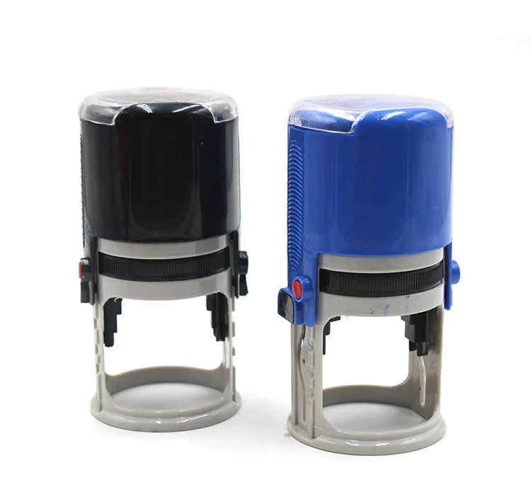Personalized Black Blue and Red Round Self-inking Rubber Stamps Self Inking Stamps with Ink Pad
