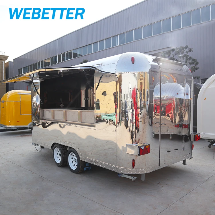 WEBETTER Hot Dog Food Truck Outdoor Air Stream BBQ Food Trailer Mobile Kitchen Ice Cream Trucks Catering Trailer For Sale
