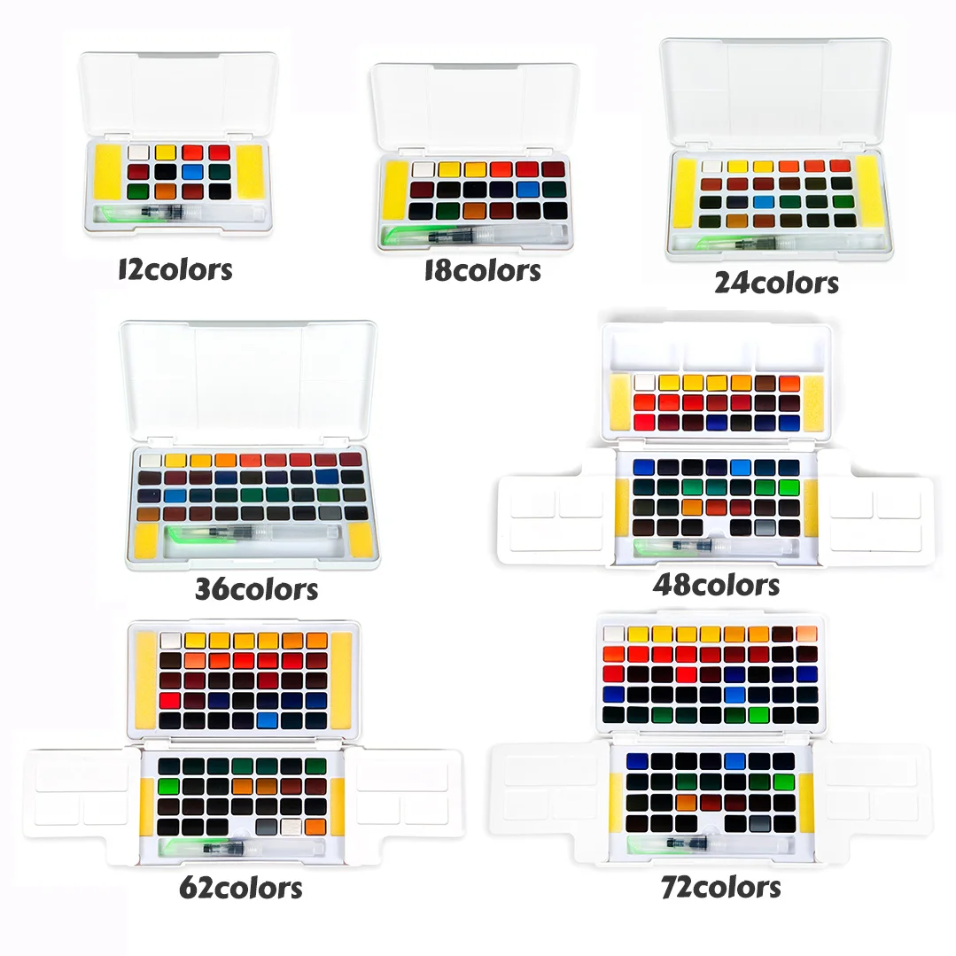 Be Creative ACS watercolor half pan paint set with water brush