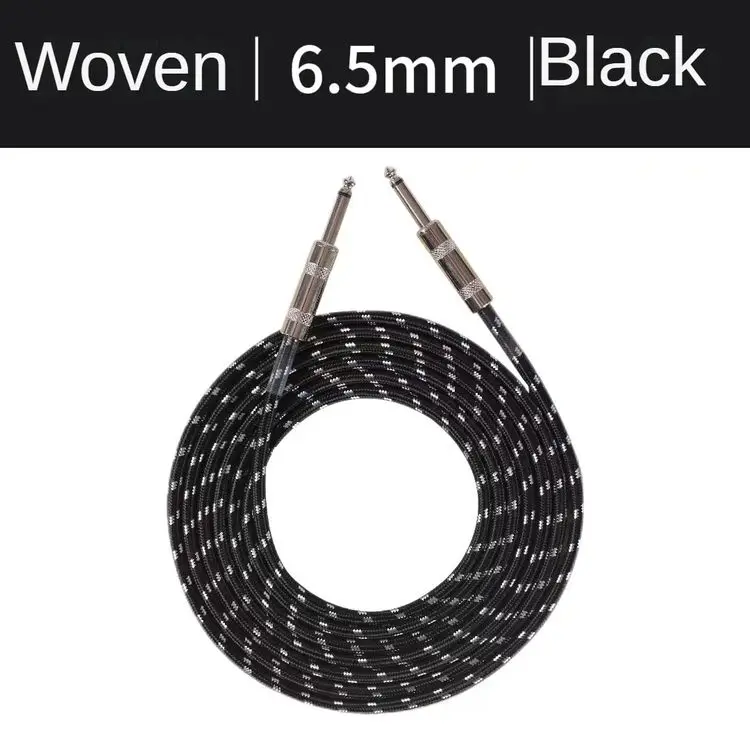 6.5mm Copper Core Braided 3M Guitar Connection Cable Instrument Noise Reduction Connection Cable