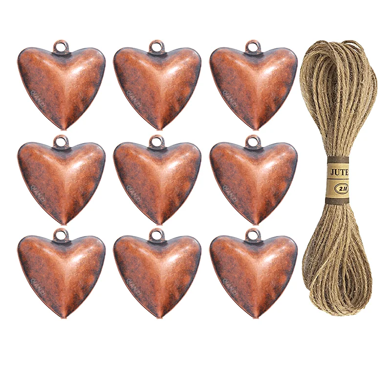 Vintage corazon bellbell hierro arte amor reloj para la familia colgante de navidad material de metal durable Christmas bell