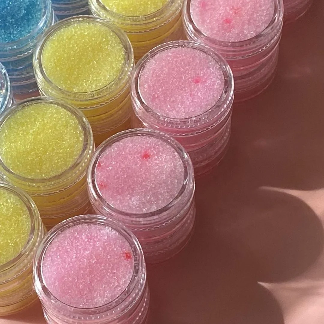 Best Sale Private Label Natural Vegan  Exfoliator Organic Hydrating Fruit Lip Sugar Scrub for Lip Repair Lip Scrubs