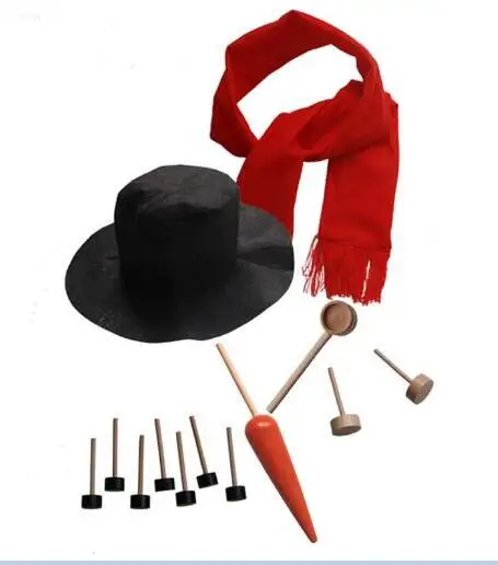 Christmas Winter DIY Snowman Kit with Mini Top Hats Buttons Carrot Noses Snowman Hands for Christmas Crafting  13pcs
