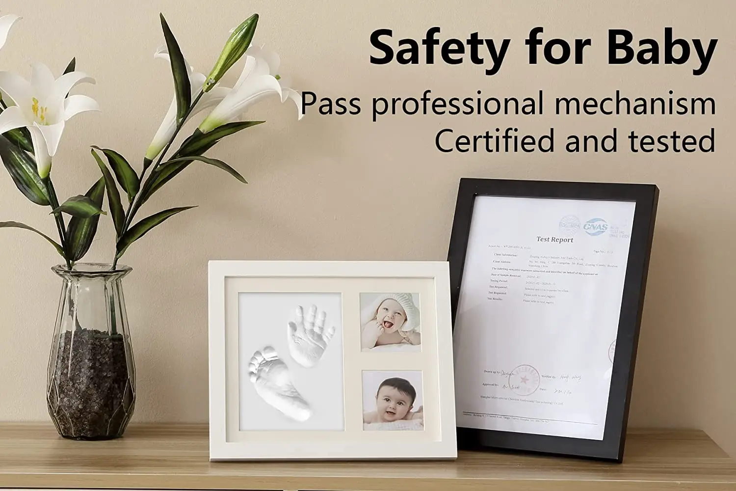 Impact Handprint Package Image Structure Package Clay for Newborn Infant Shower Present Computer Registry Baby Room Space Decor