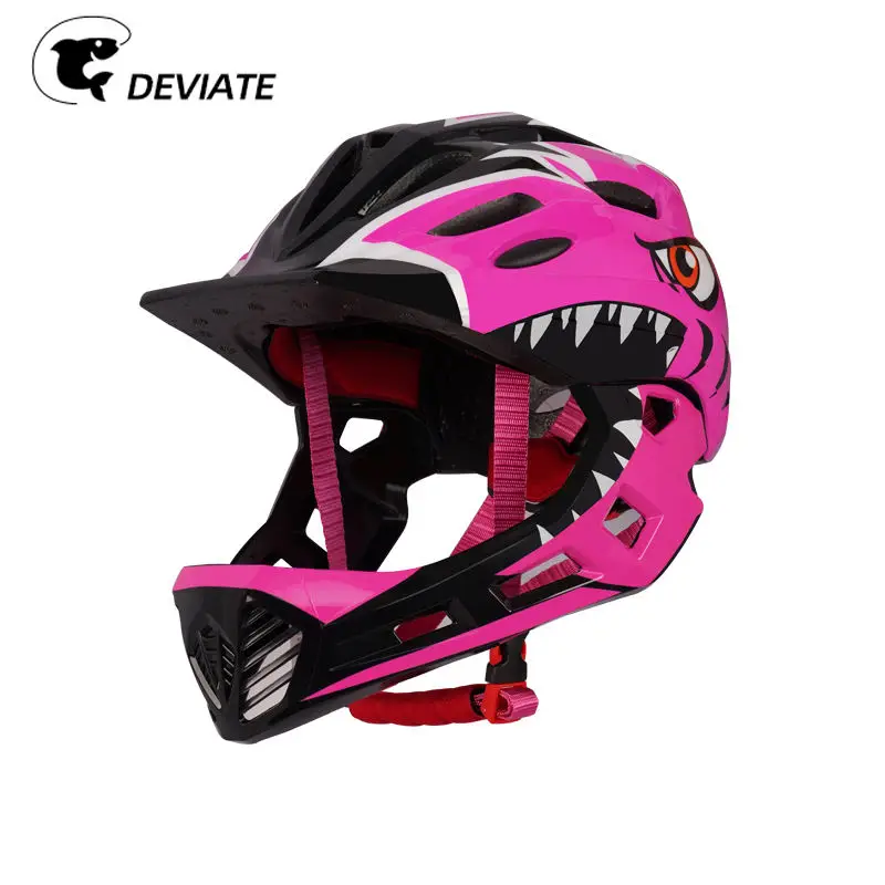 2024 ODM OEM Kids Blue Full Face Helmets Fashionable Downhill Off-Road Racing Motocross Bicycle Helmet for Boys and Girls