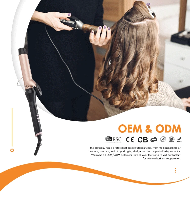 Factory Directly Sale Professional 19-32mm LCD Temperature Fast Heat Hair Wave Deep Waver Curling Iron