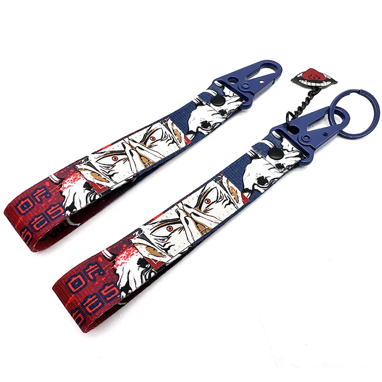 YYX Anime Keychain Wholesale Custom Woven Fabric Logo Keychain With Pendant Charms Anime Cartoon Keychain For Promotion
