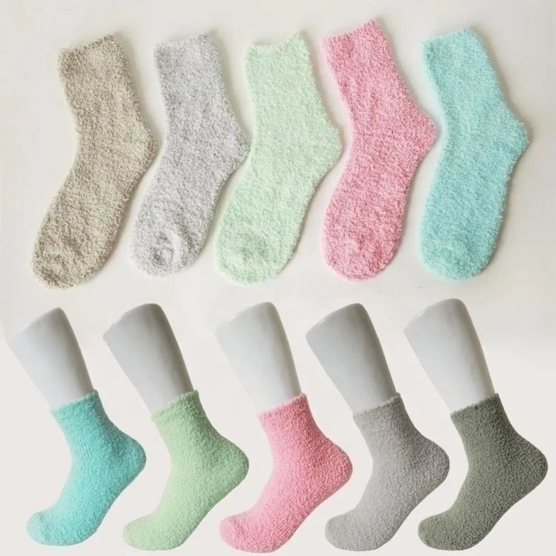 Winter fluffy thick thermal cozy soft fuzzy socks for women