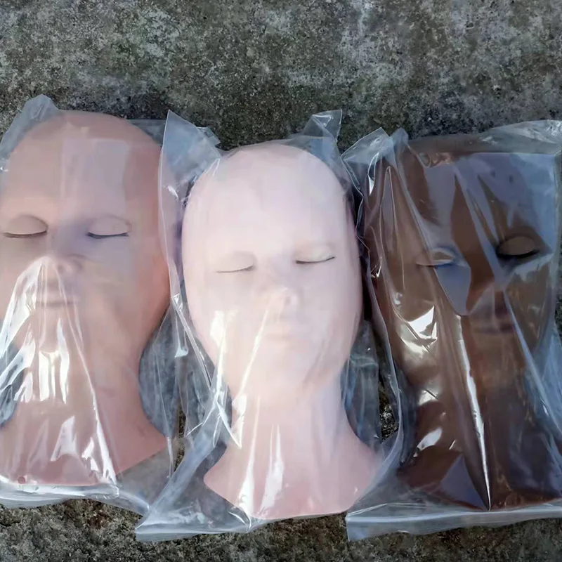 Beiqili Fake Lash Grafting Practice Face Eyelashes Extension Training Head Mold Tools Mannequin Replaceable Eyelids Pestaas