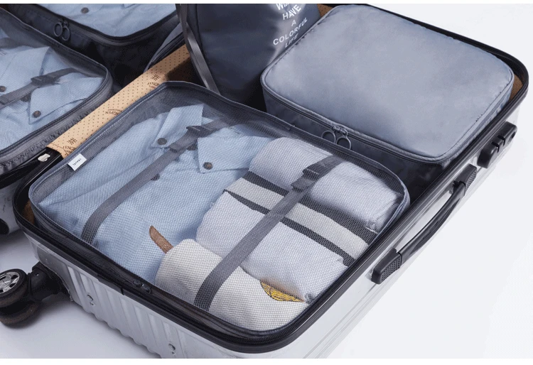 Travel Accessories Customized Cloth Pouch Packing Cube Luggage Organizer Set Bag Travel Packing Cubes Storage Bags