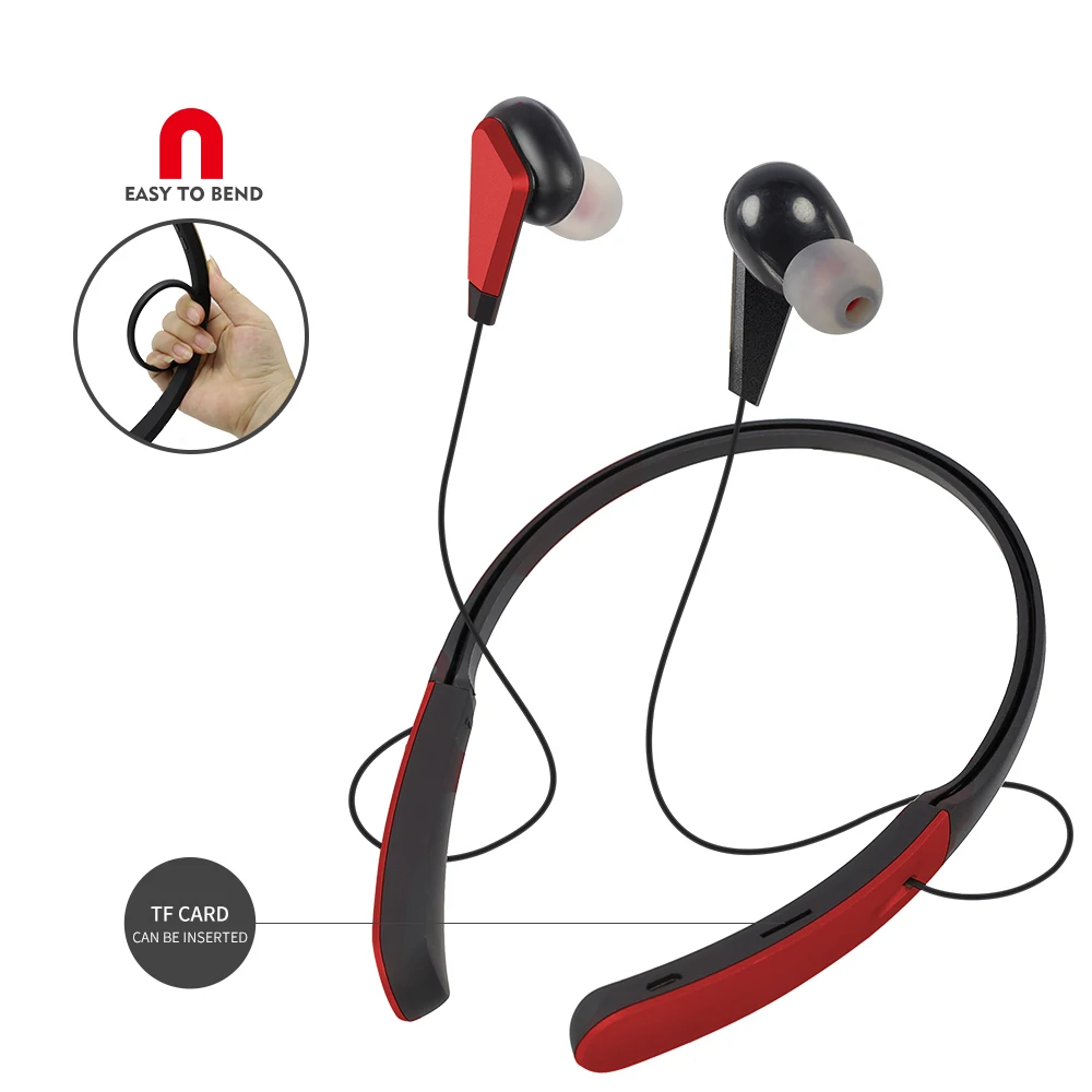 
Hot Selling Aerobics Neck Style Headphones Wireless earphone Neckband 1800 mAh neck Headphone 