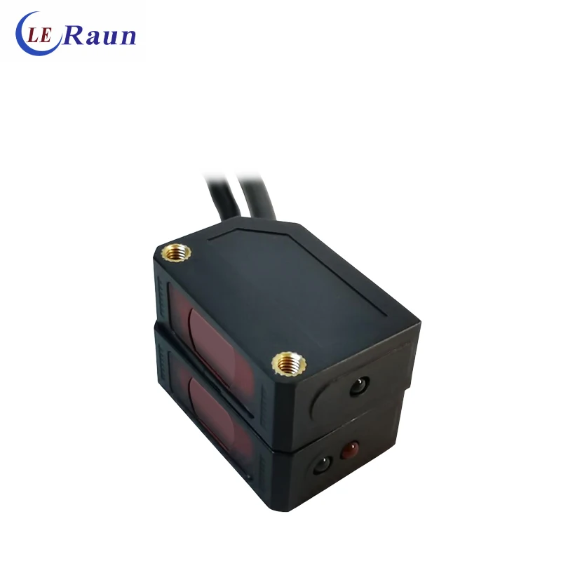 Leraun Square Photoelectric Sensor Switch with Sensing Distance 100mm-5m Through beam Diffuse Reflection Photoelectric Sensor