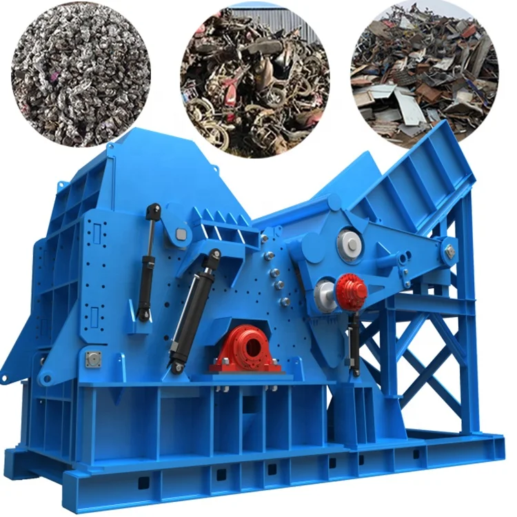 Automatic hydraulic aluminum Shredder steel waste crusher car bicycle crushing  Scrap iron metal crusher  machine price