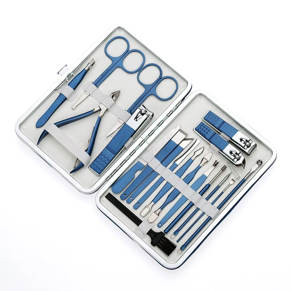 18pcs professional stainless manicure set manicure kit pedicure set for nail salon and family use