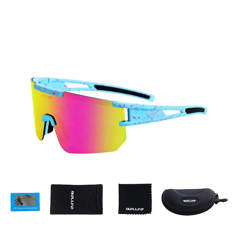 Cycling Big Frame Colorful Windproof Customized Motorcycle Polarized Sports Cycle Sunglasses Mens