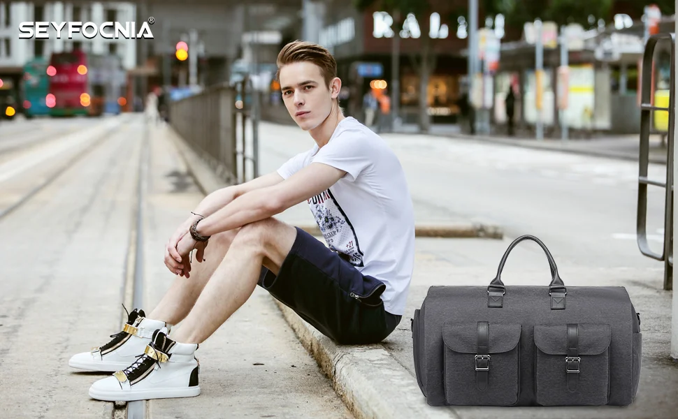 Custom Travel Garment Bag Large Duffel Suit Bag Travel Weekend Suitcase Suit Travel Bag for Men Women