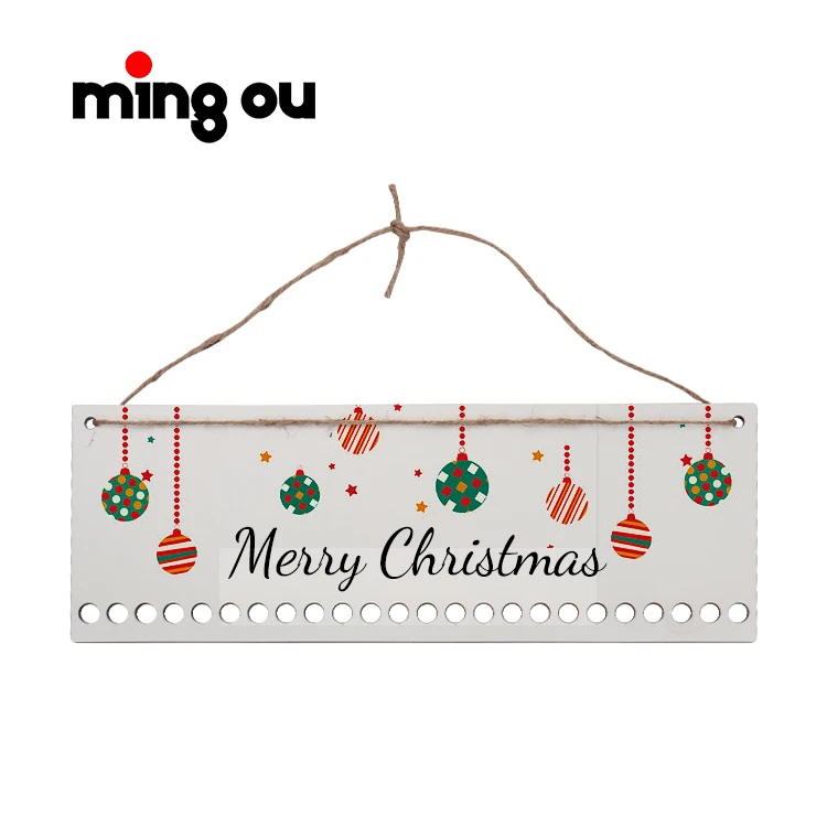 Wall Plaque Blanks Calendar Sublimation MDF Candy Cane Christmas Countdown