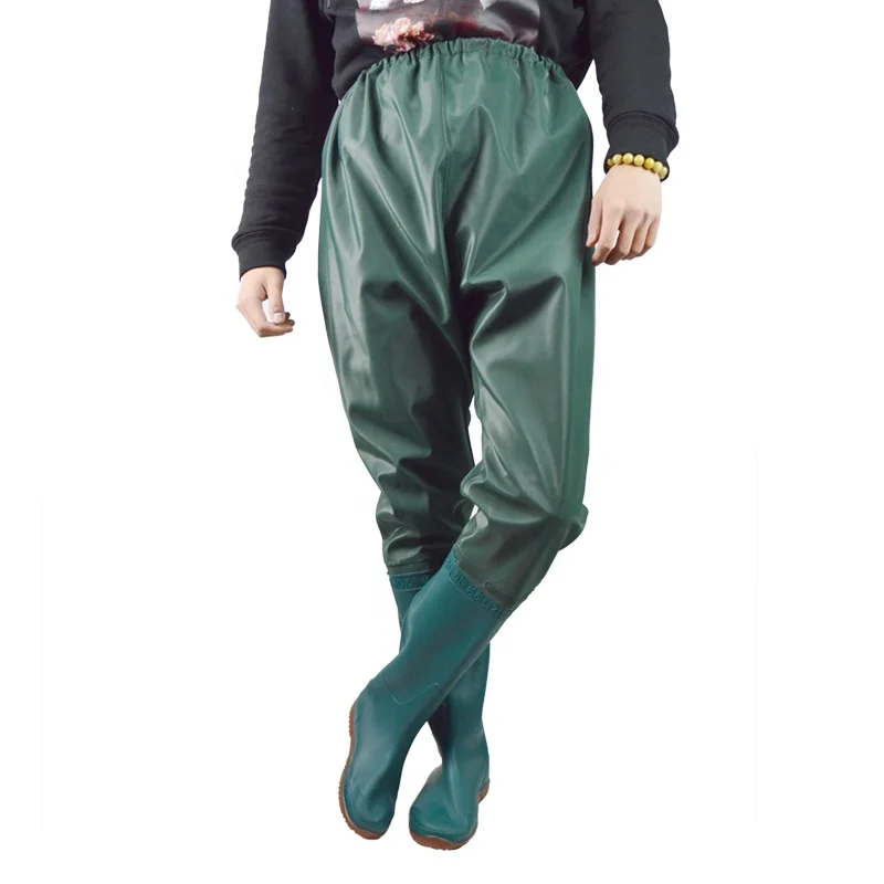 Ultralight Waterproof PVC Rubber Wading Pants Underwater Catch Fish Non-slip High Tube Rain Boots Outdoor Fishing Hunting Pants