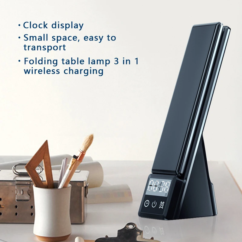 Best selling product 2022 amazon portable wireless phone charger foldable desk lamp wireless charger 3 modes for home