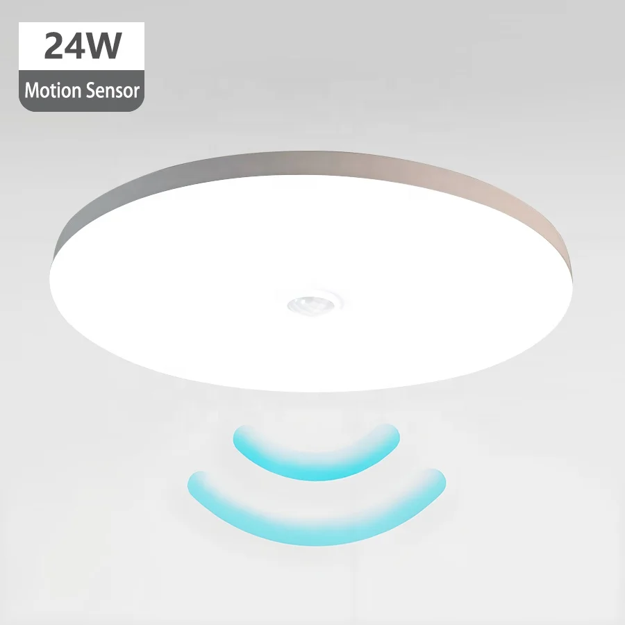 Motion Sensor Round LED Flush Mount Ceiling Light  Fixture for Stairs Porches Closets Basements Hallways Pantries Laundry Rooms