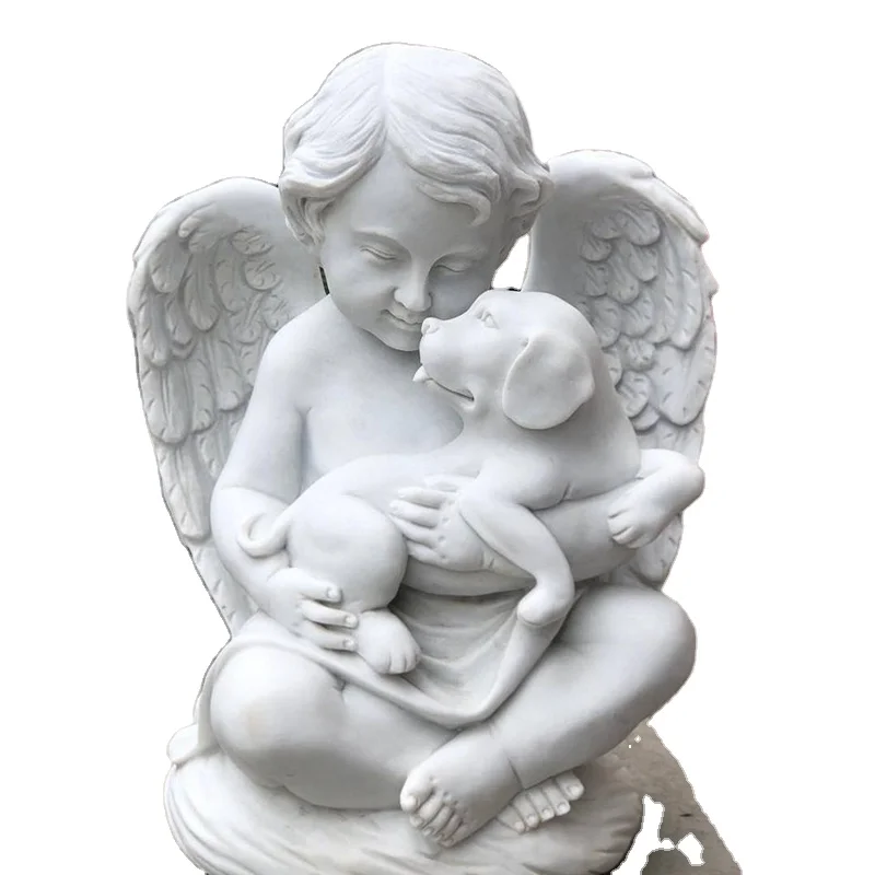 outdoor hand carved Granite Marble Child marble statue angels statues for cemeteries angel water fountain