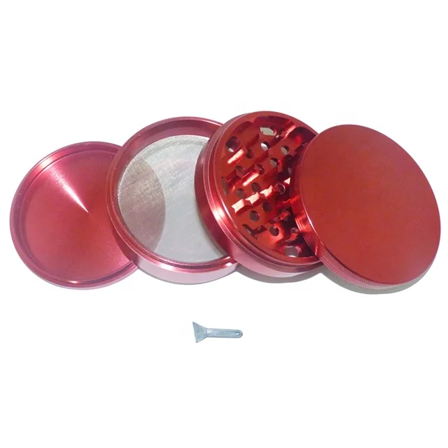 Изготовленным на заказ логосом большой жернов для трав 4 слоя 75 мм из анодированного алюминия