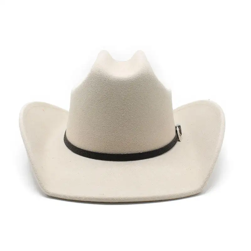 Customized fashion cowboy hats wholesale wool felt fedora white cowboy hats for men