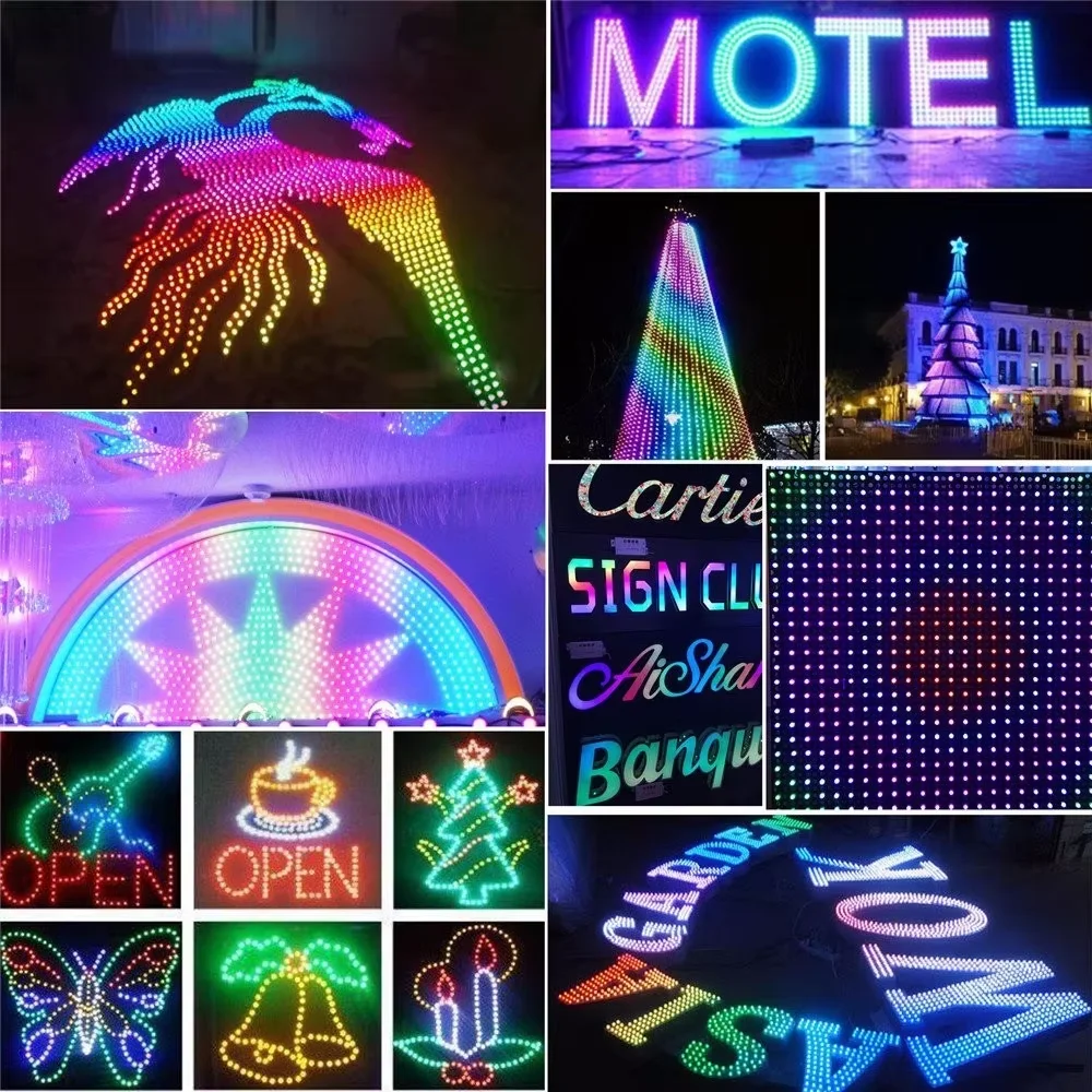 Programmable square 12mm pixel string light rgb full color 5v led modul ws2811 for advertising sign christmas decoration.png