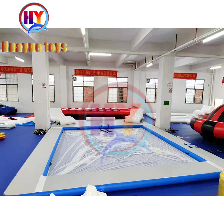 HUAYUE Pool Net Factory Customized Pool Floats Inflatable Pontoons  Inflatable Yacht Floating Ocean Sea Inflatable Swimming Pool