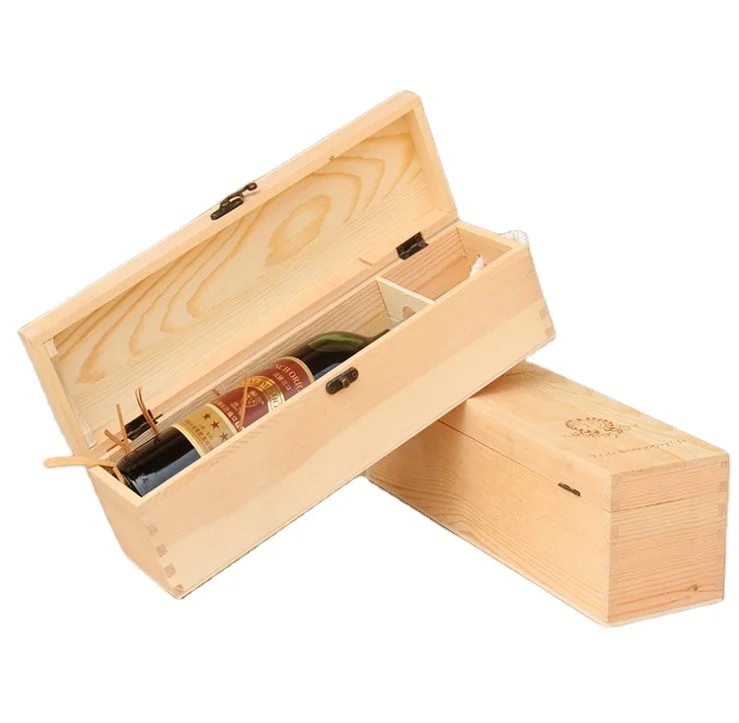 Одна бутылка НЕОБРАБОТАННАЯ сосна деревянная коробка для вина упаковочный чехол
