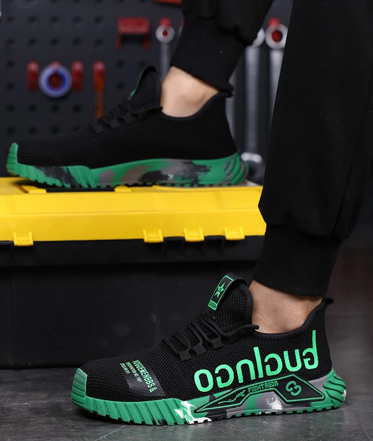 High quality rubber sole lightweight breathable safety shoes climbing worker Shoes safety shoes man