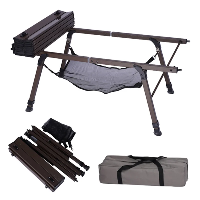 Outdoor Egg Roll Table 1.25m All Aluminum Alloy Folding Table Portable Camping Egg Roll Table