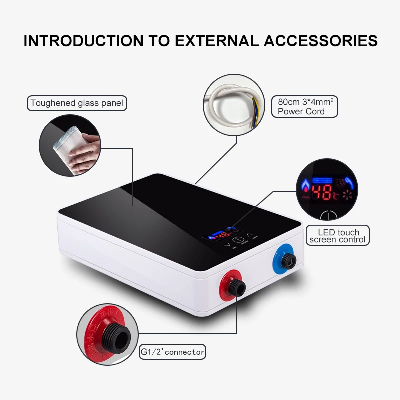 Low Price Wholesale 3.5KW 120V Tankless Electric Instantaneous Water Heater for household use