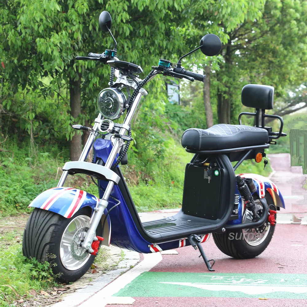1500w 2000w 60V lithium battery 25km/h 45km/h fat tire citycoco eec big seat all electric scooter price