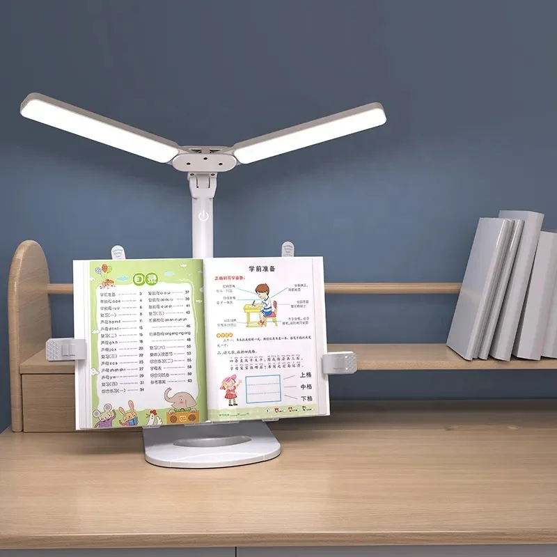 OEM Book Stand White Table Lamp 3 Brightness Adjustable LED Bookshelf Night Light Study Reading USB Student Charging Desk Lamp