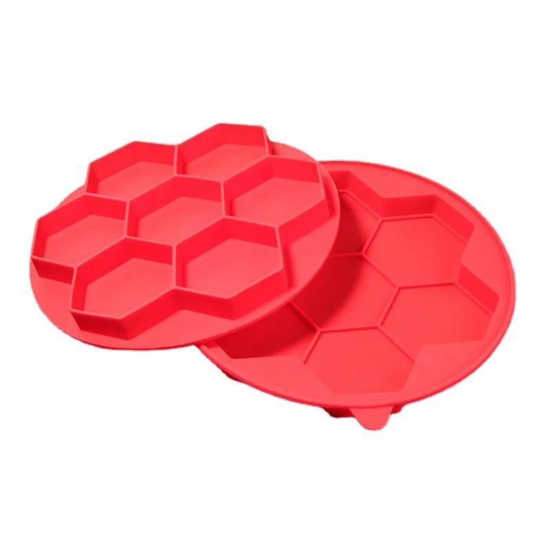 Honeycomb 7 Hole Frozen Meat Patty Mold Hexagonal Silicone Burger Cake Pastry Grinding Tool Baking