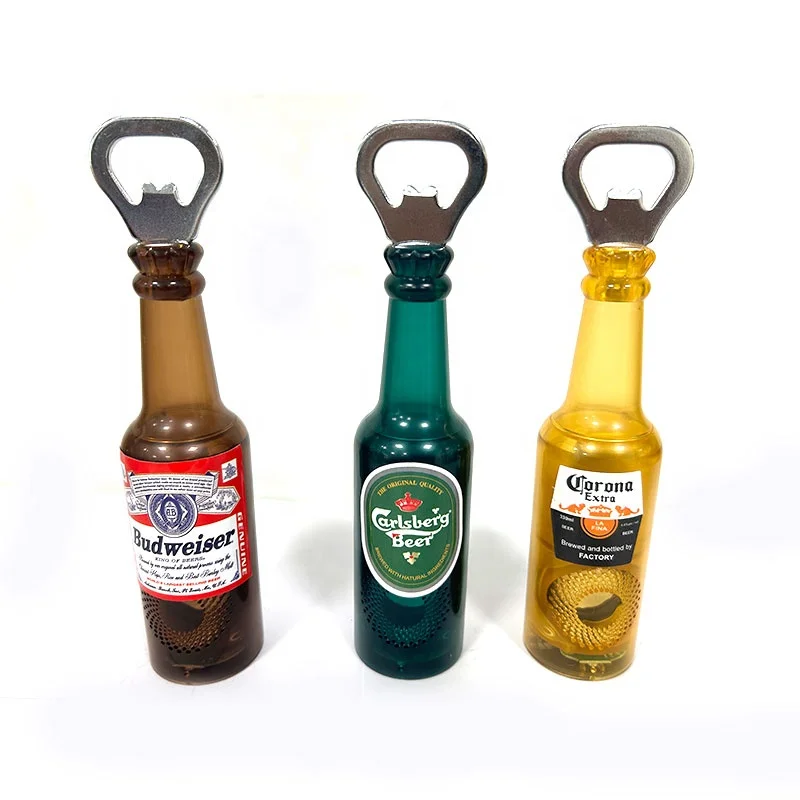 Factory Price Practical Stainless Steel Beer Bottle Shape Wine Opener Kitchen Playable Music 3D Bottle Opener