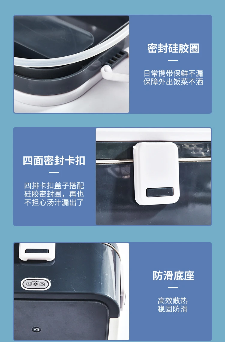 AOHEA  wholesale-electric-lunch-box low noise portable heated lunch box Factory Compartments new bpa free kid food