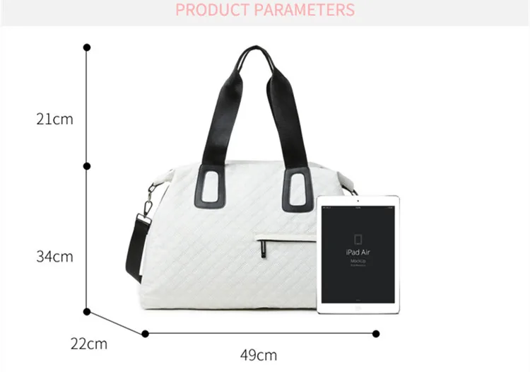 Large Duffle Tote Bag Weekender Carry on Overnight Bags for Women Travel With Trolley Sleeve Wet Pocket Sports Tote Gym Bag