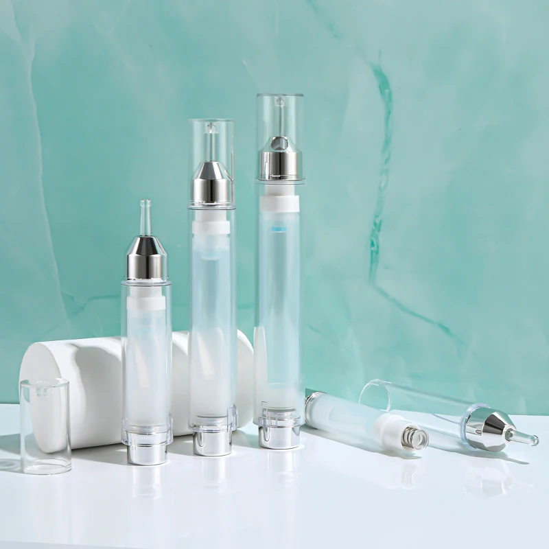 5ml 10ml 15 ml Cosmetic Empty Syringe Applicator Plastic Shaped Airless Bottle Dropper Syringe For Eye Cream