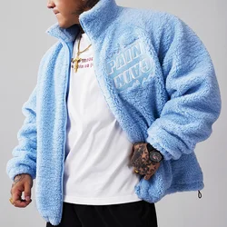Wholesale winter Outdoor Clothing Mens Custom  Sherpa Jacquard trapstar Fleece Jacket