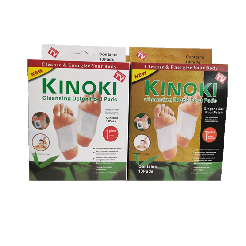 10 Pcs Per Box Cleansing Feet Foot Pads Ginger Salt Foot Patch Kinoki Cleansing Detox Foot Pads