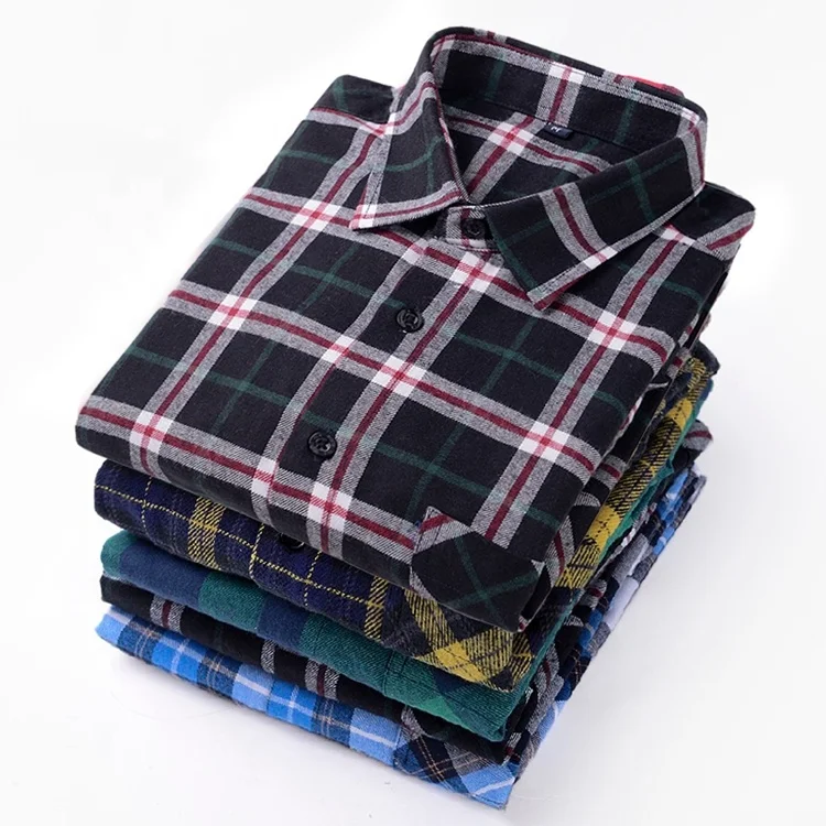 2020 New Arrive Men Casual Shirts Slim Fit Long Sleeve High Quality 100 Cotton Comfortable Plaid Flannel Shirts for Men