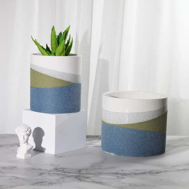 wholesale modern nodic simple matte succulent planter cylinder big succulent pots for home decor