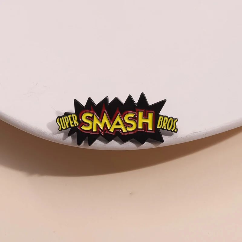 Video Game Logo Enamel Brooch Game Lover Super SMASH Bros Backpack Badge Clothing Accessories Gift Jewelry for Friends