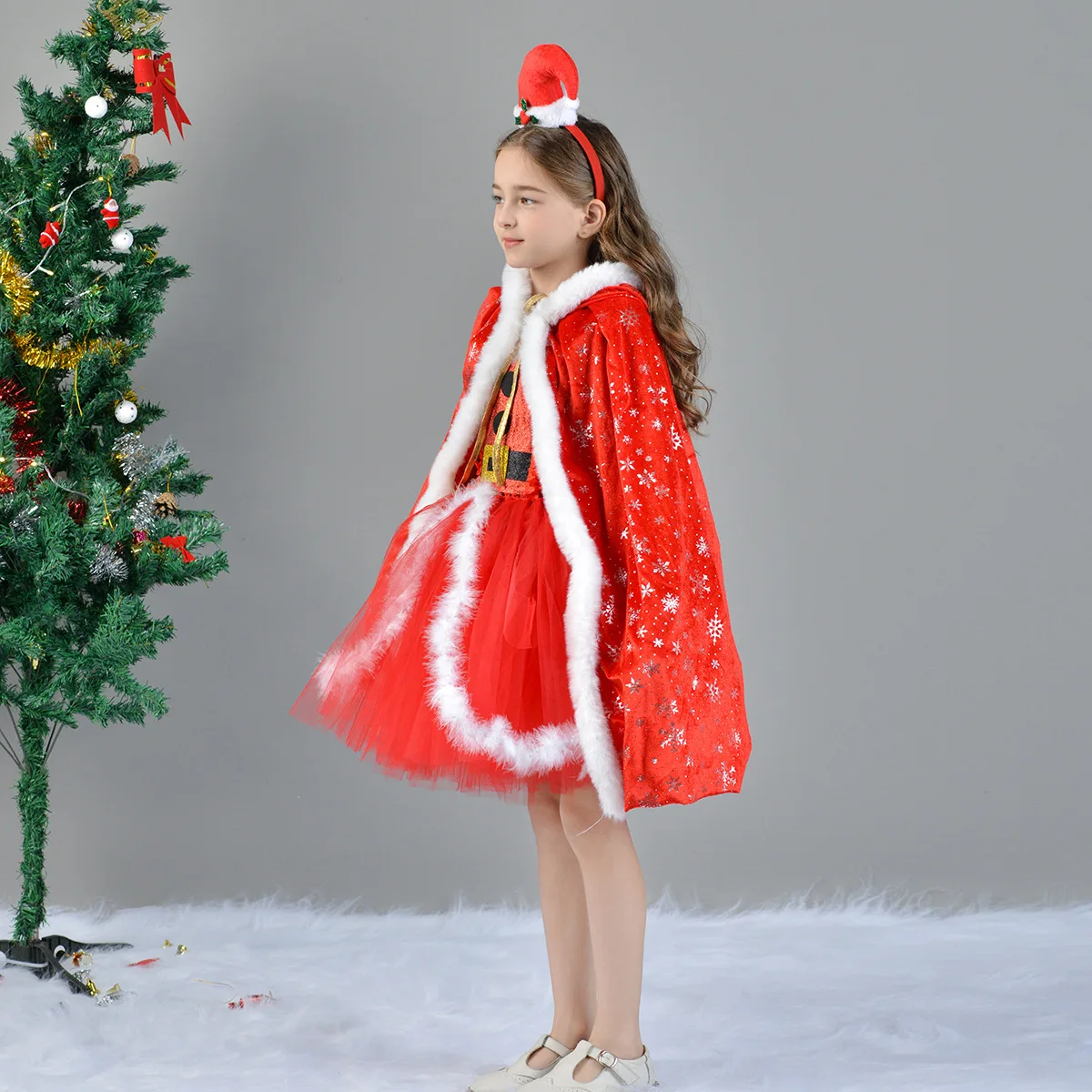 Christmas costume girls santa claus cosplay costume children christmas dance dress