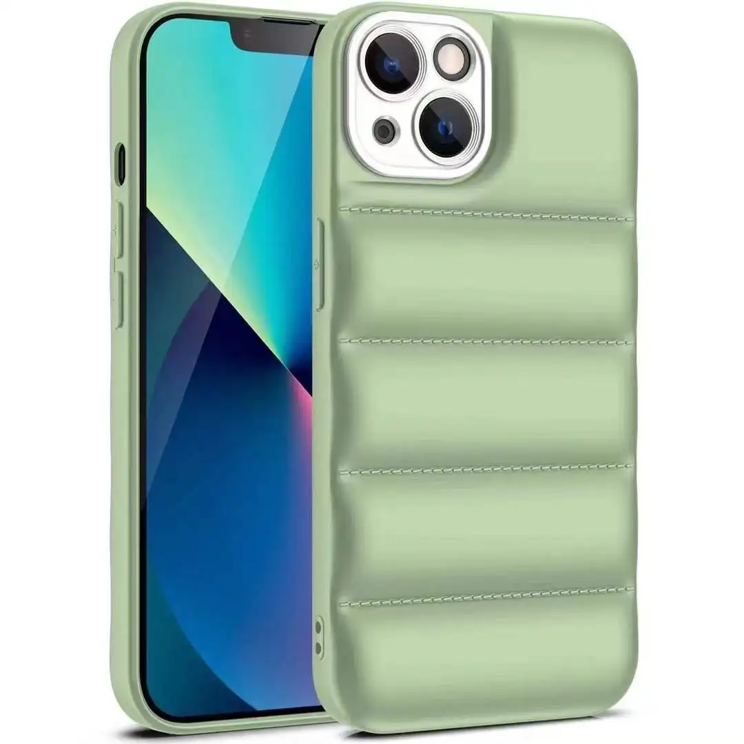 Luxury The Puffer Case Soft Fashion Brand Cover Winter Down Jacket Cloth Phone Case for Iphone 13 12 Pro X XS XR MAX 11 Mini OEM