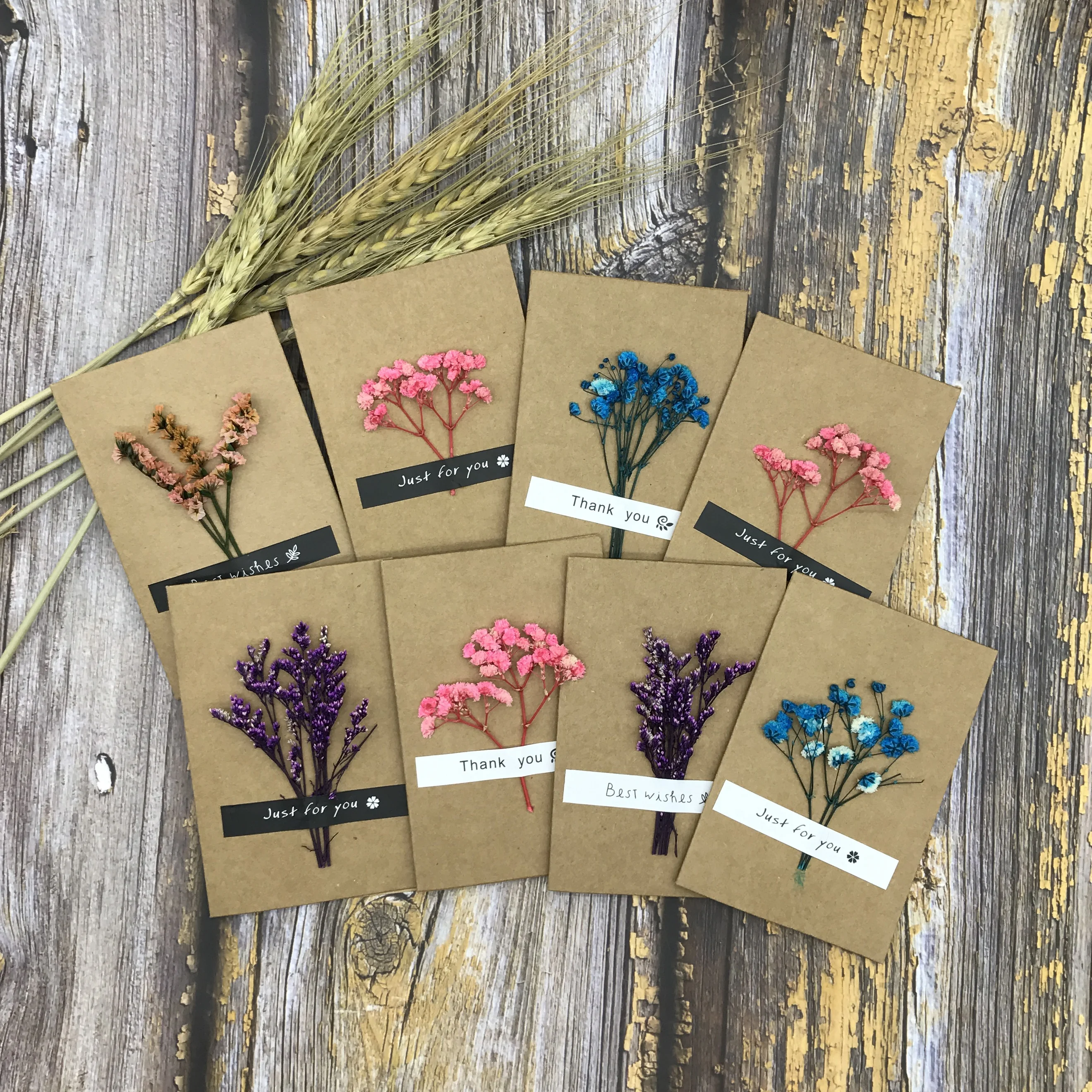 10.5*7CM Mixed Style Wedding Birthday party invitation card Thank you card Novelty Preserving flowers Greeting card