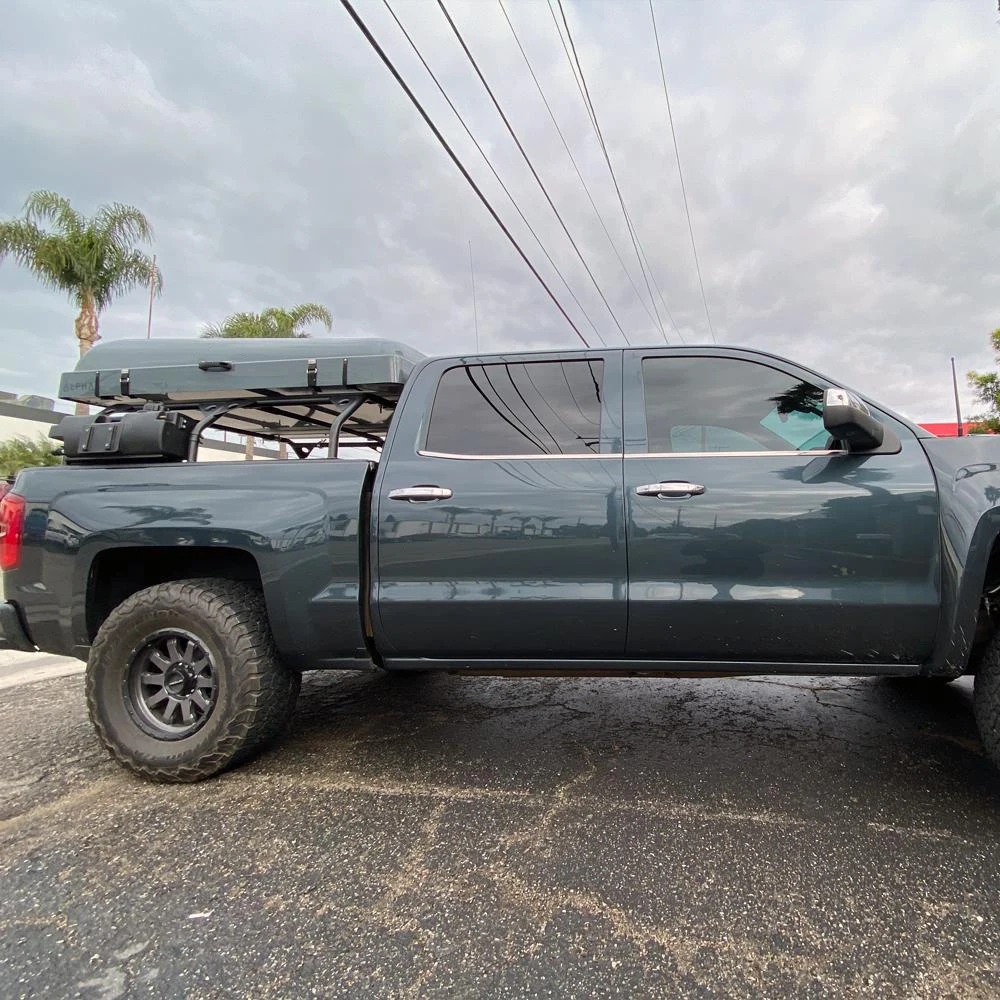 2021 New Trailer Aluminum Car Outdoor Rooftop Tent Hard Shell Garage Folding Tent  Car Tent de Toit With Ladder